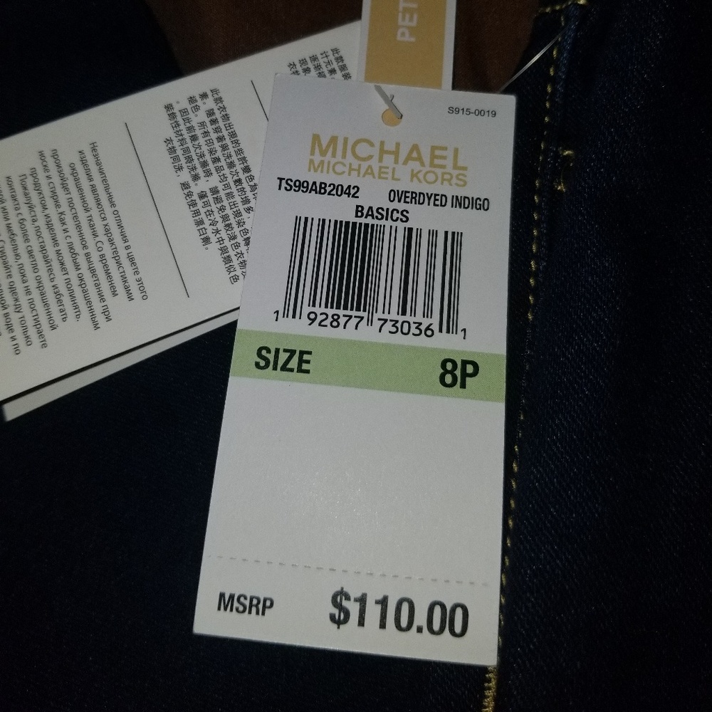 Michael Kors Izzy Skinny Mid-Rise Indigo Jeans NWT - Picture 5 of 6